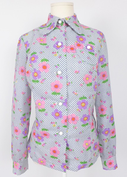 (eu)60~70s floral blouse