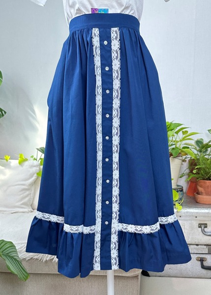 (eu)navy lace skirt(31cm)