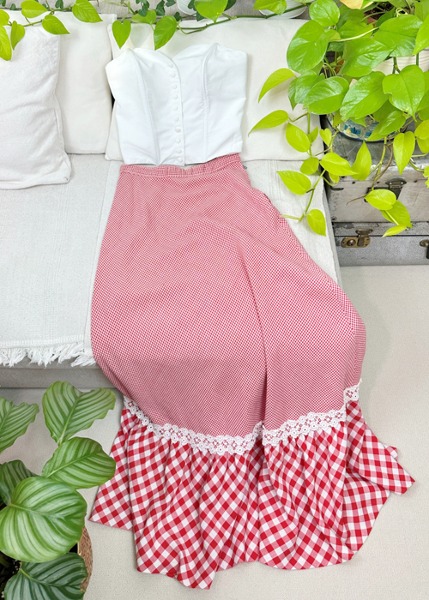 (eu)70s junges mode maxi skirt(32cm)