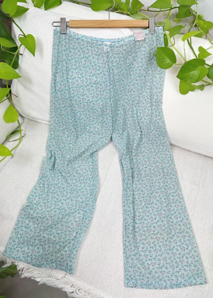 (us)floral mesh pants
