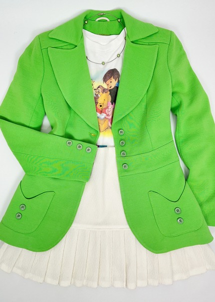 (eu)60~70s green jersey jacket