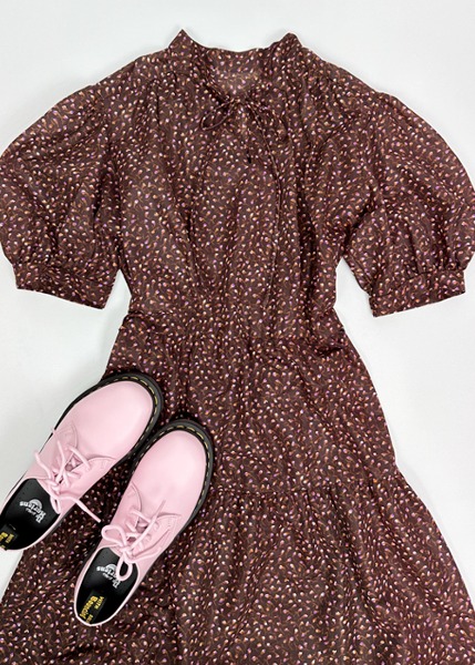 (eu)brown floral tiered dress